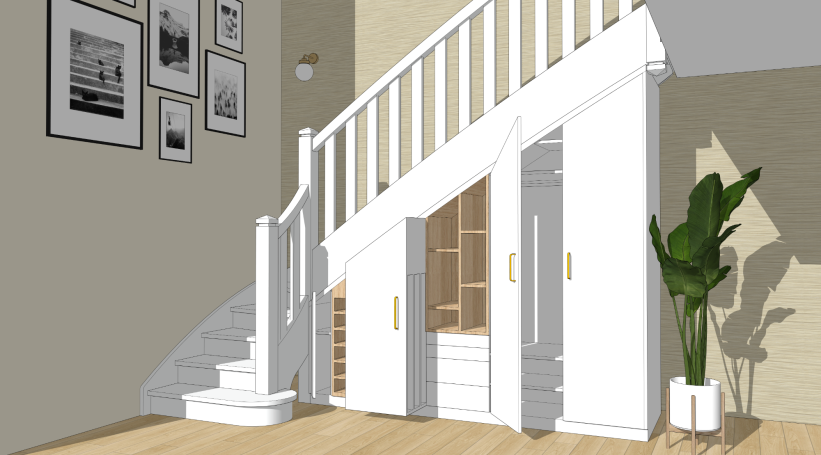 Meuble sur mesure sous escalier