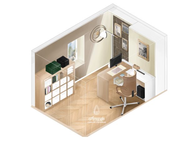 Dessin bureau axonométrie