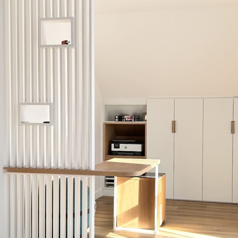 Rendu réaliste d’un projet d’aménagement de bureau de 9 m² à Vannes par la décoratrice d’intérieur Amande Création d’Intérieur